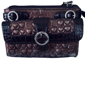 VINTAGE Brighton Embossed-croc cross body Purse